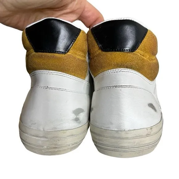ROSS &amp; SNOW Las Vegas White Leather Shoes High Top Sneakers Lace &amp; Zip Size 15