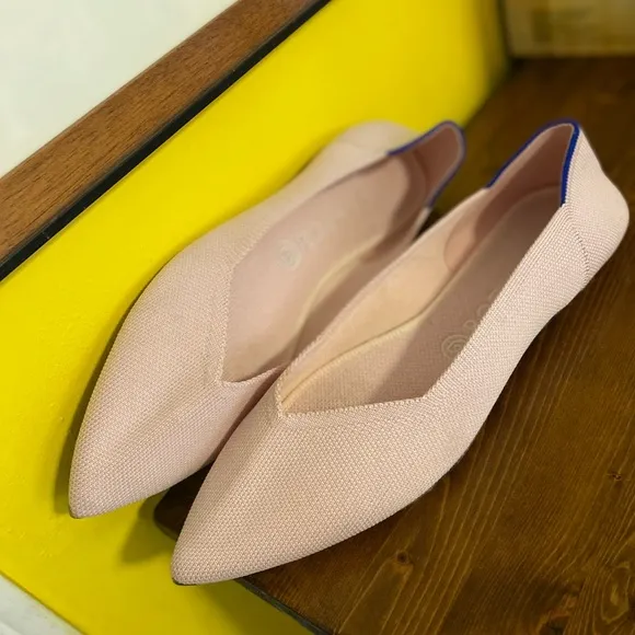 Rothy's Light Pink Point Toe Flat Shoes Women's Size 10.5