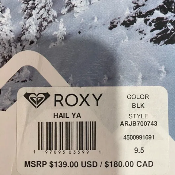 Roxy Hail Ya Black Plaid Flannel Waterproof Lined Ankle Boots size 9.5 NEW
