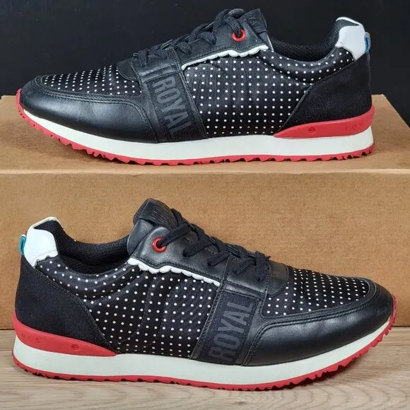 Royal Albartross Golf Shoes Womens Size 9 Black White Red Strider Luxe Leather