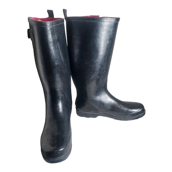 Rubber Boots Men's Size 10 Black 14&quot; Tall Mud Rain Vintage U.S.A.