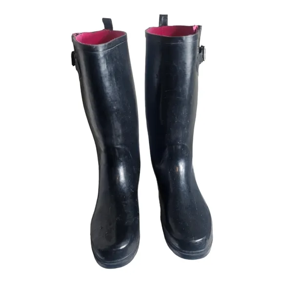 Rubber Boots Men's Size 10 Black 14&quot; Tall Mud Rain Vintage U.S.A.