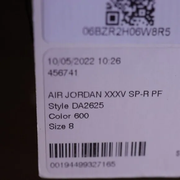 Rui Hachimura x Air Jordan 35 'Warrior' DA2625-600 Men's 8 2020