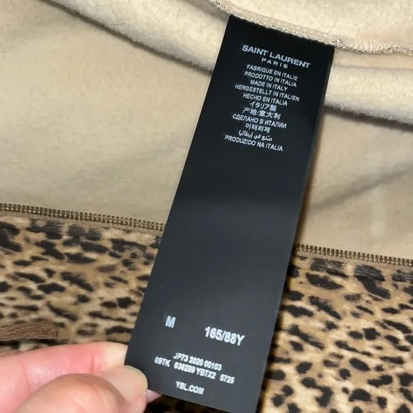Saint Laurent leopard print jacket with hoodie