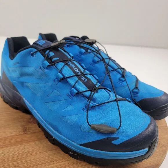 Salomon Outpath GTX Men Size 11.5 Hiking Shoes Trekking Gore-Tex Blue Sneakers