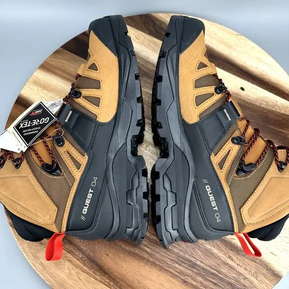 Salomon Quest 4 GTX Gore-Tex Men's 10 Waterproof Brown Leather Hiking Boots
