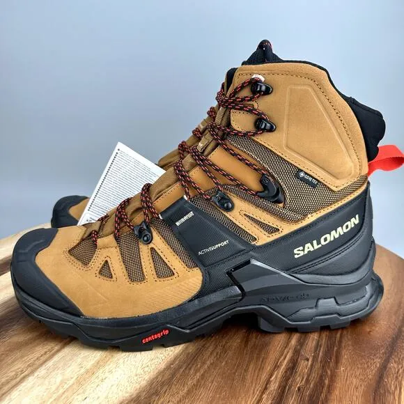 Salomon Quest 4 GTX Gore-Tex Men's 10 Waterproof Brown Leather Hiking Boots