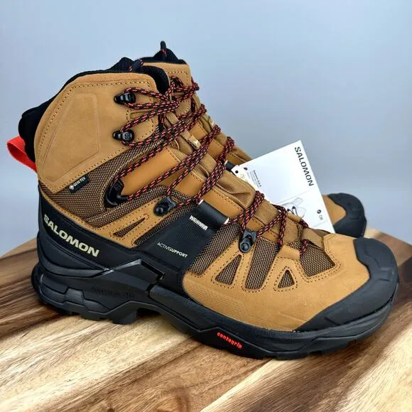 Salomon Quest 4 GTX Gore-Tex Men's 10 Waterproof Brown Leather Hiking Boots