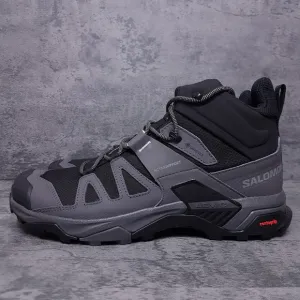 SALOMON X Ultra 4 Mid GTX Gore Tex Hiking Trail Boots Mens Size 8.5 Grey Black