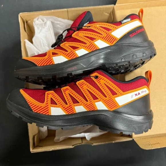 Salomon XA Pro V8 CSWP J Red Dahlia Orange Pepper Hiking Shoes 6