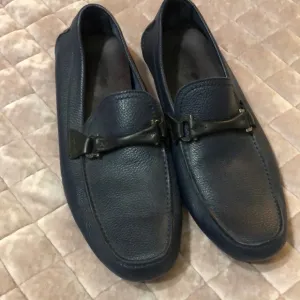 Salvador Ferragamo blue leather drivers