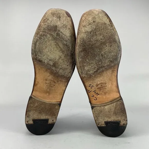 Salvatore Ferragamo Men’s Size 10 Brown Leather Cap Toe Oxfords Dress Shoes EUC