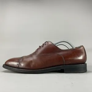 Salvatore Ferragamo Men’s Size 10 Brown Leather Cap Toe Oxfords Dress Shoes EUC