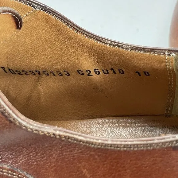 Salvatore Ferragamo Men’s Size 10 Brown Leather Cap Toe Oxfords Dress Shoes EUC