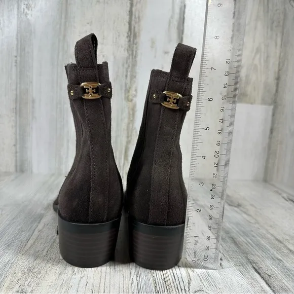 Sam Edelman Bronson Low Stack Heel Bootie in Brown Suede #1146
