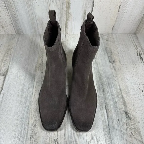 Sam Edelman Bronson Low Stack Heel Bootie in Brown Suede #1146