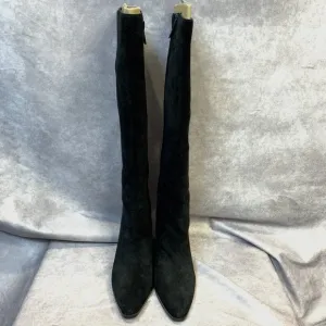 SAM EDELMAN NEW ANNABEL BLACK SUEDE BOOTS, NEW IN REPLACEMENT BOX