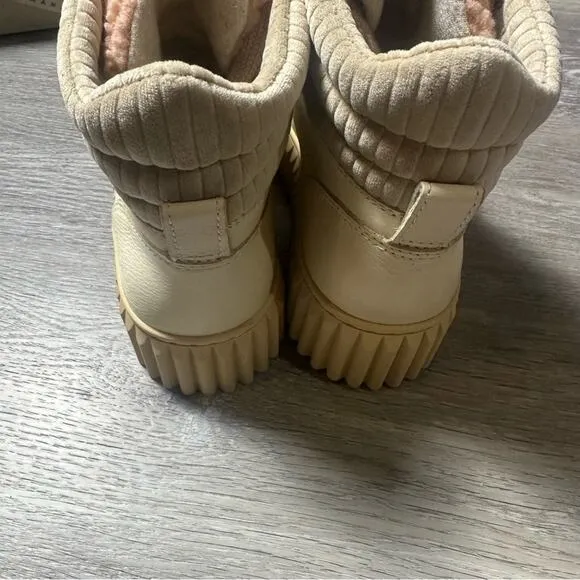 Sam Edelman Reve Fay Leather Sherpa Shoes Ivory Pink NEW