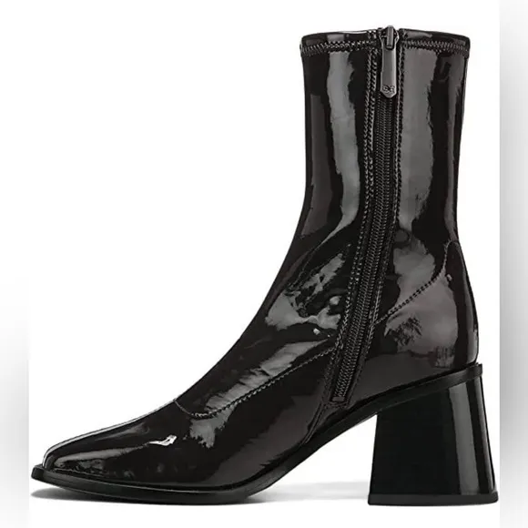 Sam Edelman Shoes Wells Stacked Block Heel Squared Toe Ankle Boot Size 7.5M New