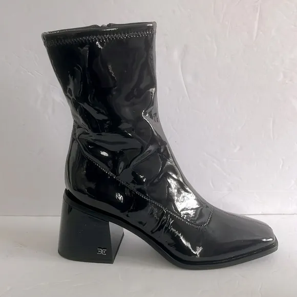 Sam Edelman Shoes Wells Stacked Block Heel Squared Toe Ankle Boot Size 7.5M New