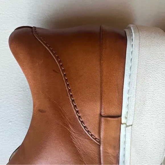 Samuel Hubbard Fast Burnished Tan Brown Leather Lace Up Sneaker Shoes Men’s 8