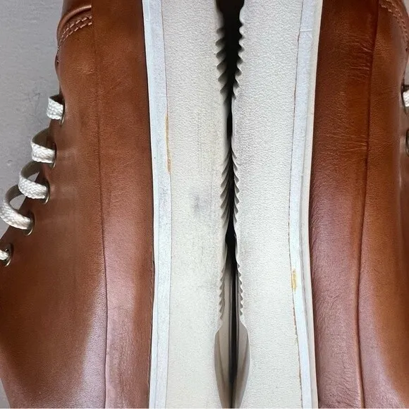 Samuel Hubbard Fast Burnished Tan Brown Leather Lace Up Sneaker Shoes Men’s 8