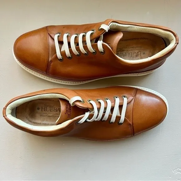 Samuel Hubbard Fast Burnished Tan Brown Leather Lace Up Sneaker Shoes Men’s 8