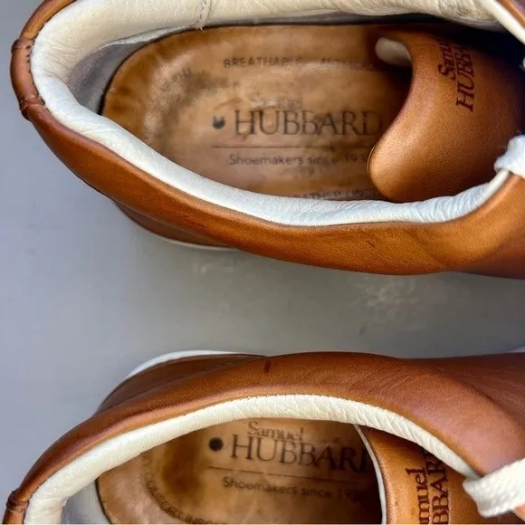 Samuel Hubbard Fast Burnished Tan Brown Leather Lace Up Sneaker Shoes Men’s 8