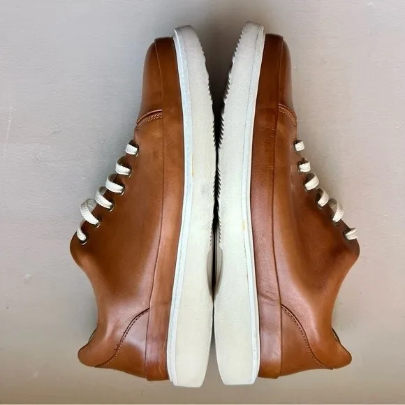 Samuel Hubbard Fast Burnished Tan Brown Leather Lace Up Sneaker Shoes Men’s 8