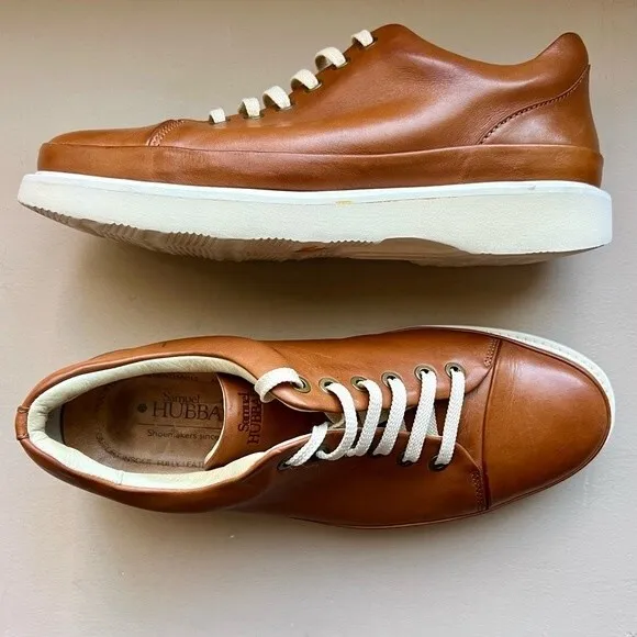 Samuel Hubbard Fast Burnished Tan Brown Leather Lace Up Sneaker Shoes Men’s 8