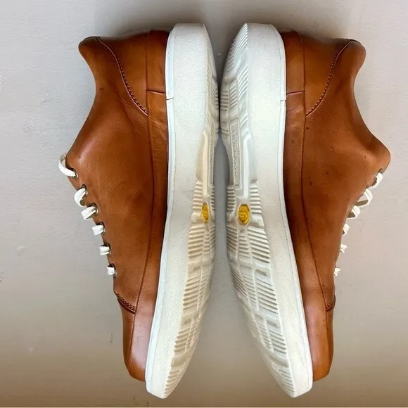 Samuel Hubbard Fast Burnished Tan Brown Leather Lace Up Sneaker Shoes Men’s 8