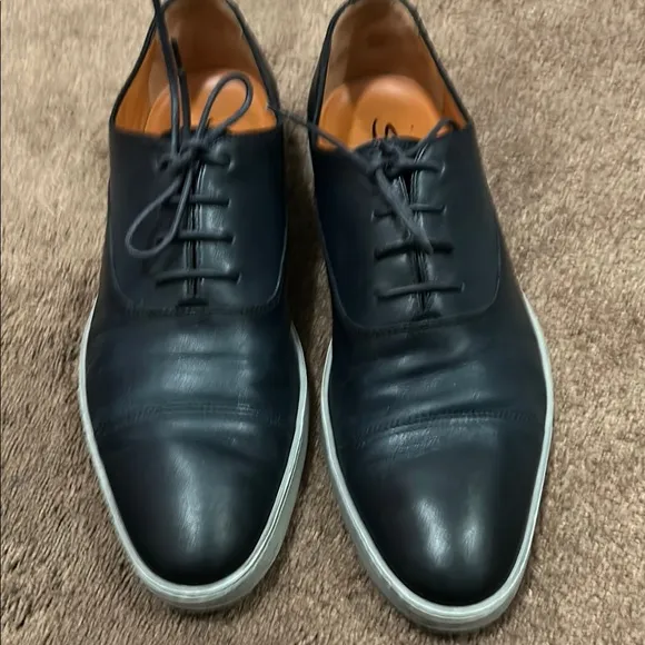 Santoni leather men shoes