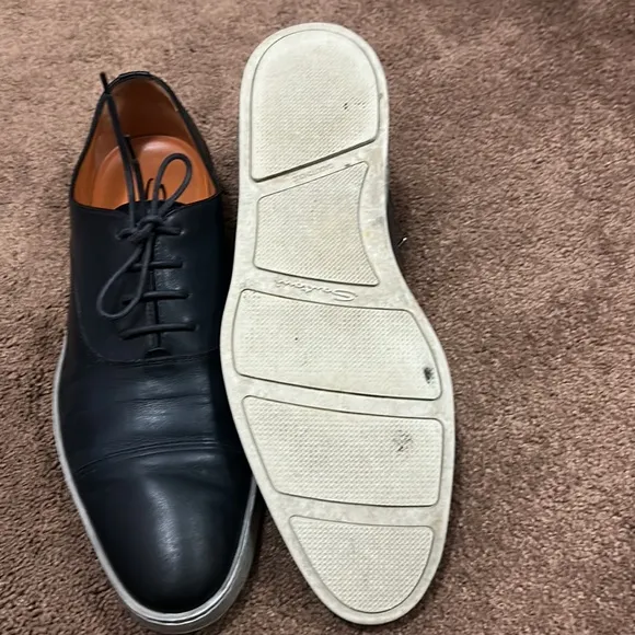 Santoni leather men shoes