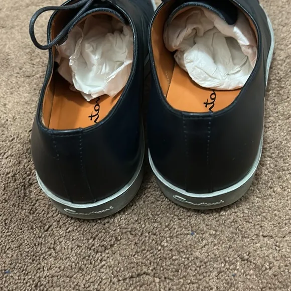 Santoni leather men shoes