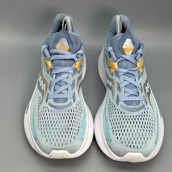 Saucony Ride 15 Womens 9 Light Blue White Running Shoes Athletic Currex Sneaker