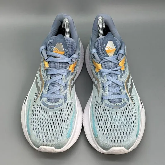 Saucony Ride 15 Womens 9 Light Blue White Running Shoes Athletic Currex Sneaker