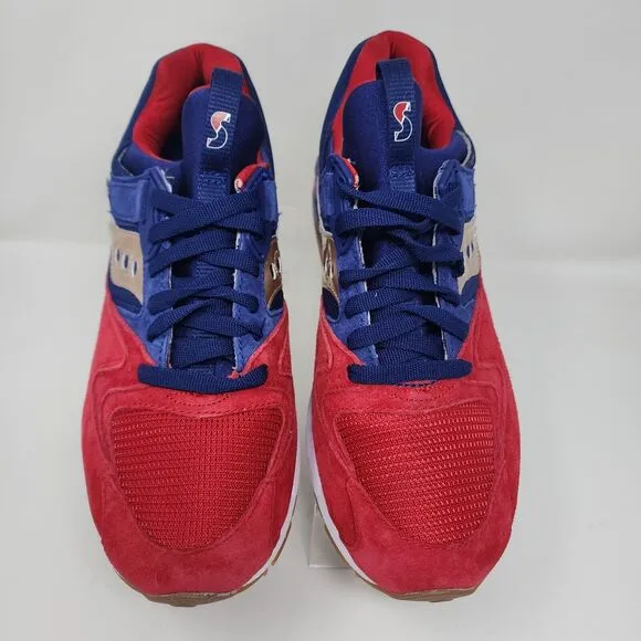 Saucony Running Shoes Mens 9.5 Red Grid 9000 Sparring Suede Logo Americana Shoes