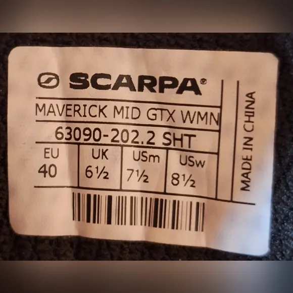SCARPA MAVERICK MID GTX WMN hiking shoes Size 7 1/2 USm, Size 8 1/2 USw