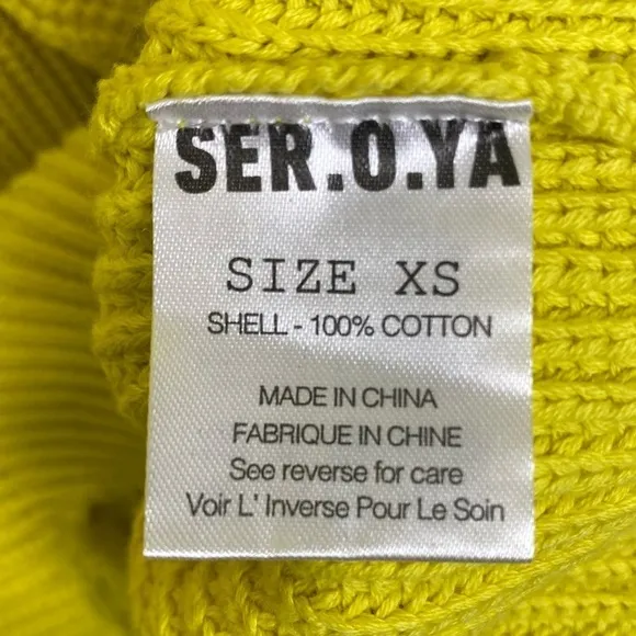 SER.O.YA Unisex Devin Crewneck Distressed Sweater Size XS in Green Sheen