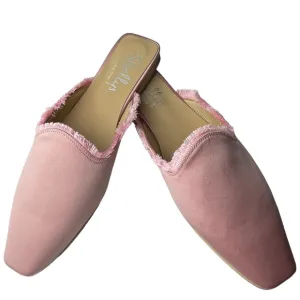 Shellys London New in Box Kat Fringed Loafer Mule Light Pink Sz US 8.5, EU 39