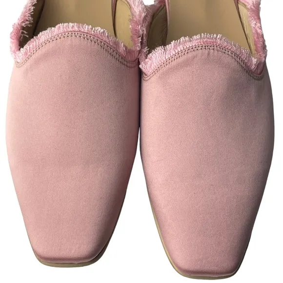 Shellys London New in Box Kat Fringed Loafer Mule Light Pink Sz US 8.5, EU 39