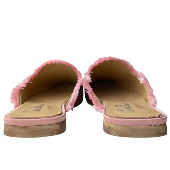 Shellys London New in Box Kat Fringed Loafer Mule Light Pink Sz US 8.5, EU 39