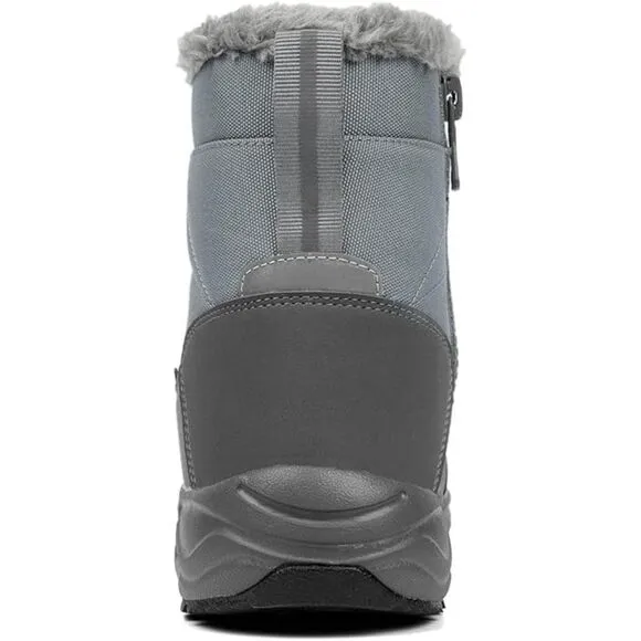 SILENTCARE Men's Warm Snow Boots, Fur Lined Waterproof Grey - Size 10 (1763)
