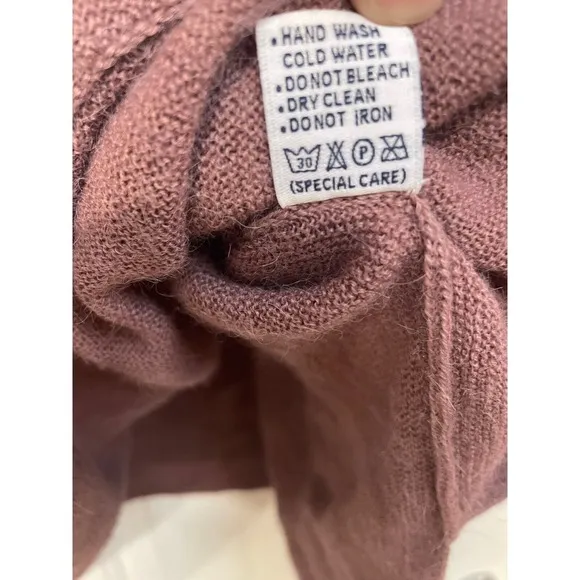Simply Natural Alpaca Wool Poncho Cowl Hoodie Oversized Fair Isle Knit Sweater L
