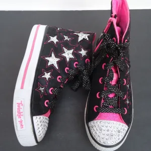 Size 2. Skechers hi-top twinkle toes sneakers shoes.