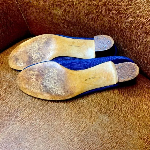 Size 8 1960s Ferragamo Shoes - Navy Blue Summer Pumps