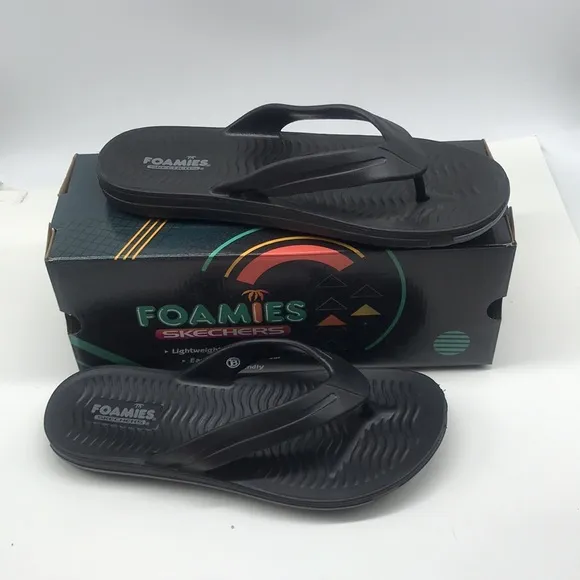 SKECHERS MENŚ SANDBAR - CHILLAX SANDALS SIZE 11 BLACK COLOR