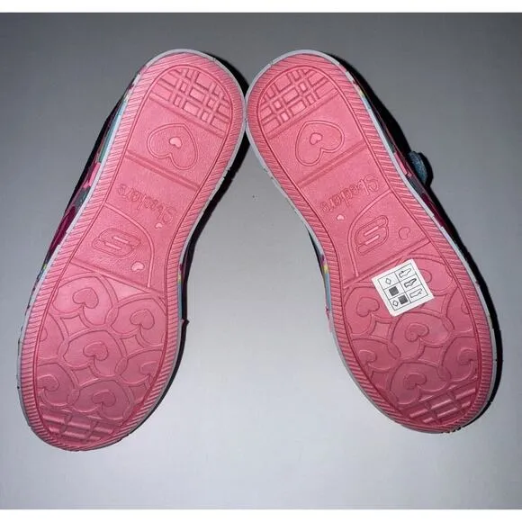 Skechers Twinkle Toes Emoji Rainbows Happy Light Up Girls Sneakers Shoes Size 3