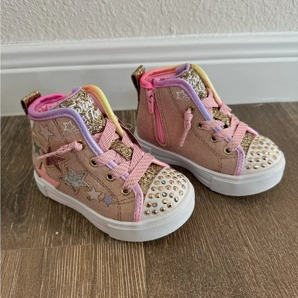 Skechers Twinkle Toes Twinkle Sparks Star Glitz 314792N Toddler Girls Star Shoes