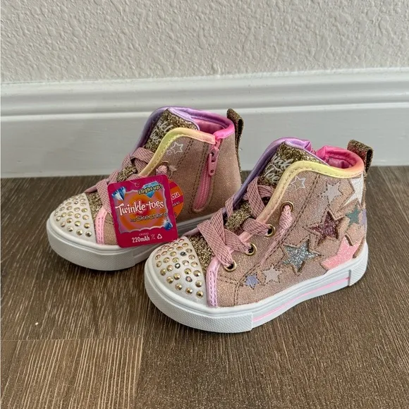 Skechers Twinkle Toes Twinkle Sparks Star Glitz 314792N Toddler Girls Star Shoes